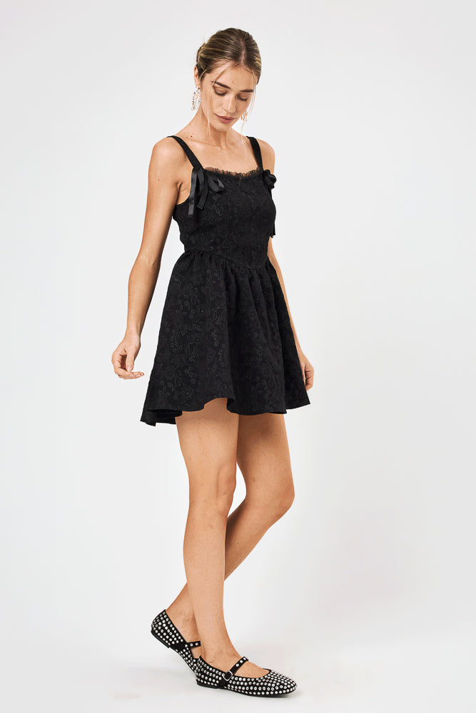 Black Embossed Corset Dress - Trixxi Clothing