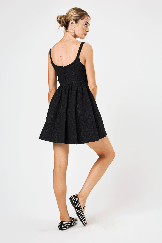 Black Embossed Corset Dress - Trixxi Clothing