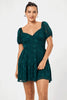 Green Short Sleeve Jacquard Dress - Trixxi Clothing