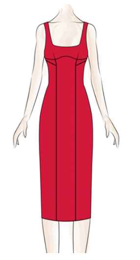 Lollipop U Neck Bodycon Midi Dress