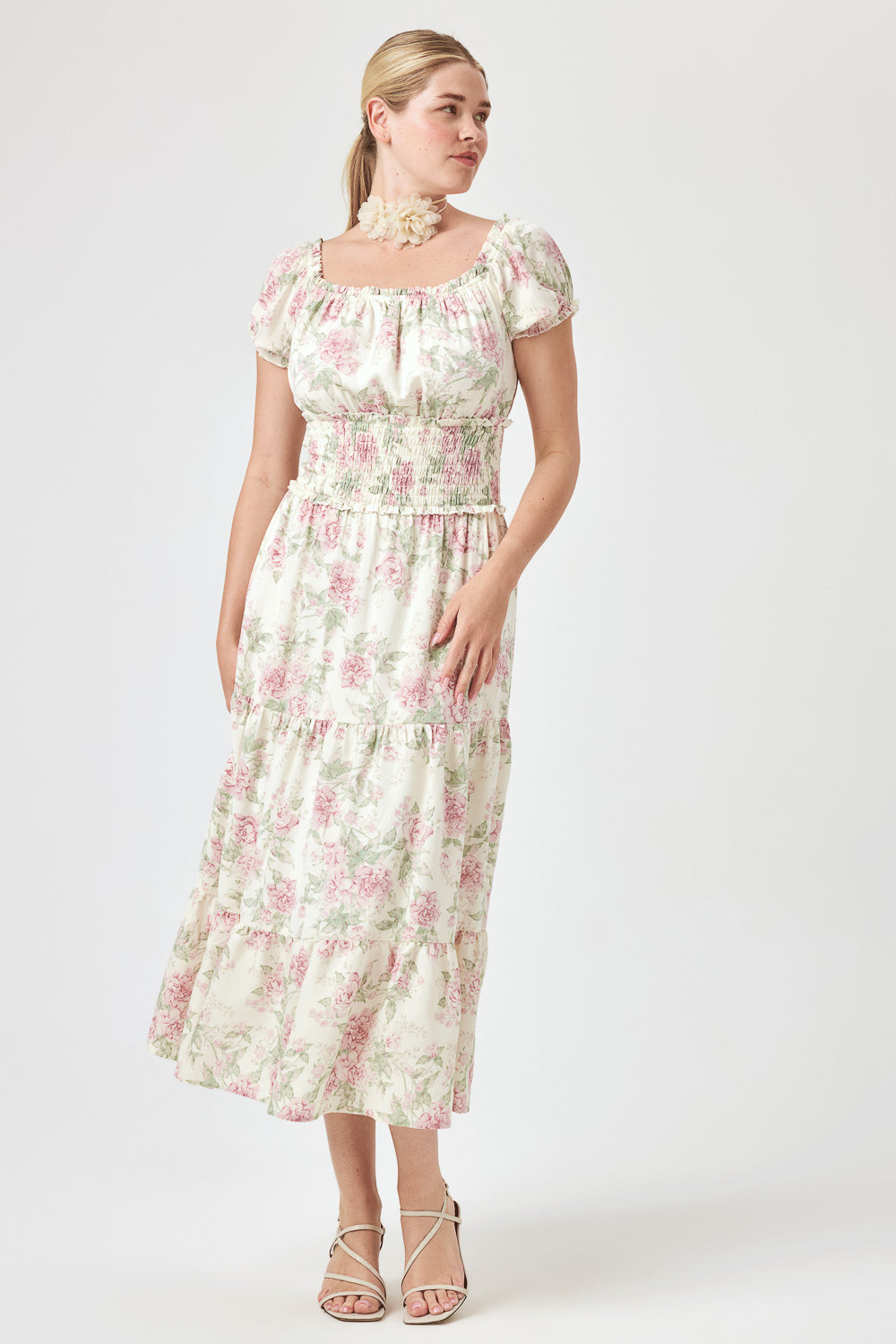 Mauve Strappy Ruffle Dress - Trixxi Clothing